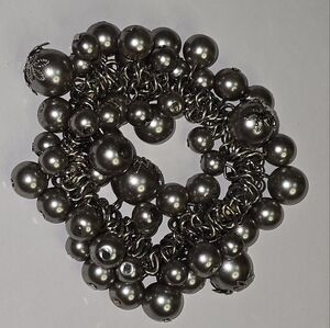 Treska Silver Ball Beaded Charm Stretch‎ Bracelet